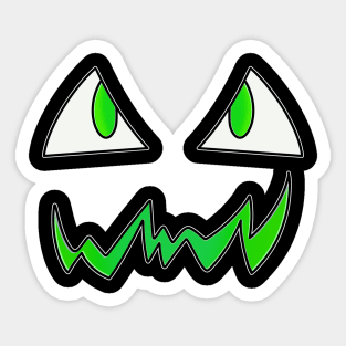 Jack O Lantern Face - Halloween Costume - Glowing Green Sticker